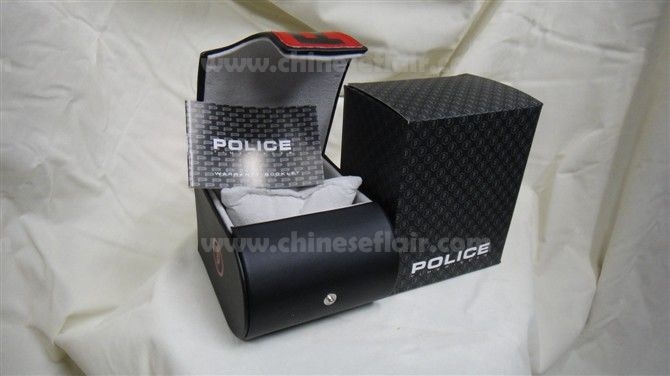 Replica Police Watch Boxes / Black Cambered Boxes Wholesale